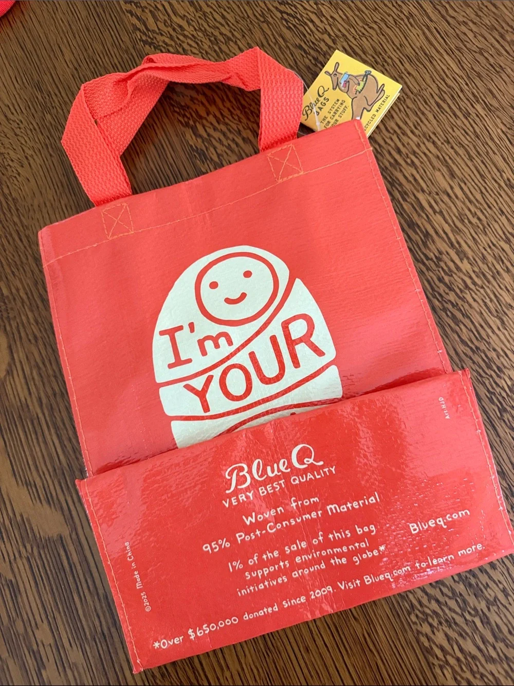 Blue Q I'm Your Little Burrito Orange Reusable Handy Tote